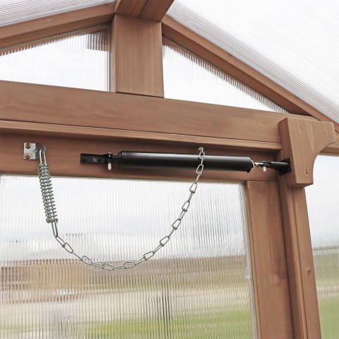 The door includes door latch and closer with quick-hold feature to keep door open